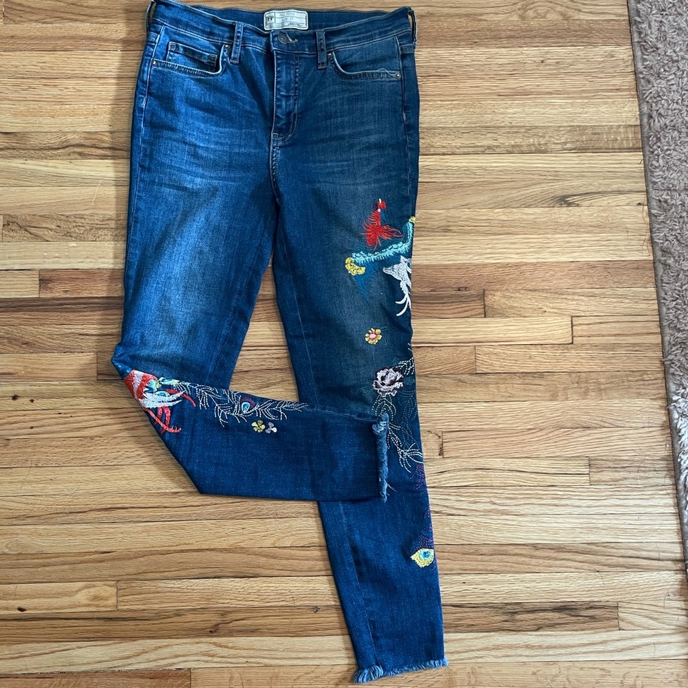 Free People Embroidered Jeans